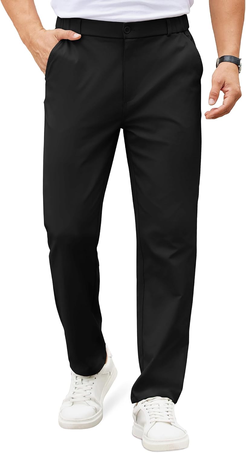 سعر ومواصفات COOFANDY Mens Casual Chino Pants Elastic Waist Lightweight Trousers Classic-Fit Business Dress Pants with Pockets (B0FB8VKYZ8) على Amazon EG