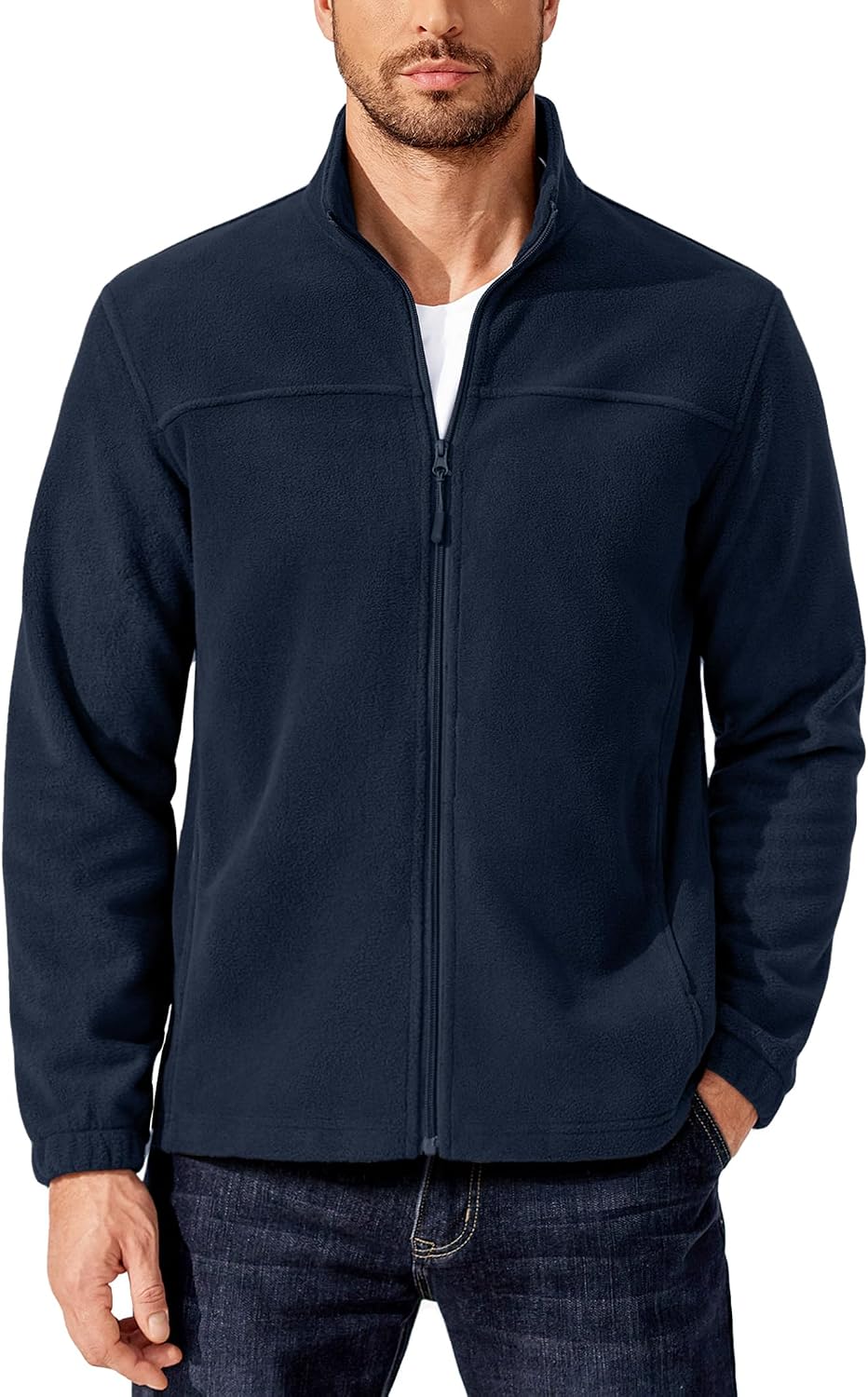 سعر ومواصفات COOFANDY Mens Polar Fleece Jacket Lightweight Full Zip Jackets Outdoor Coat (B0FC2ST1N2) على Amazon EG