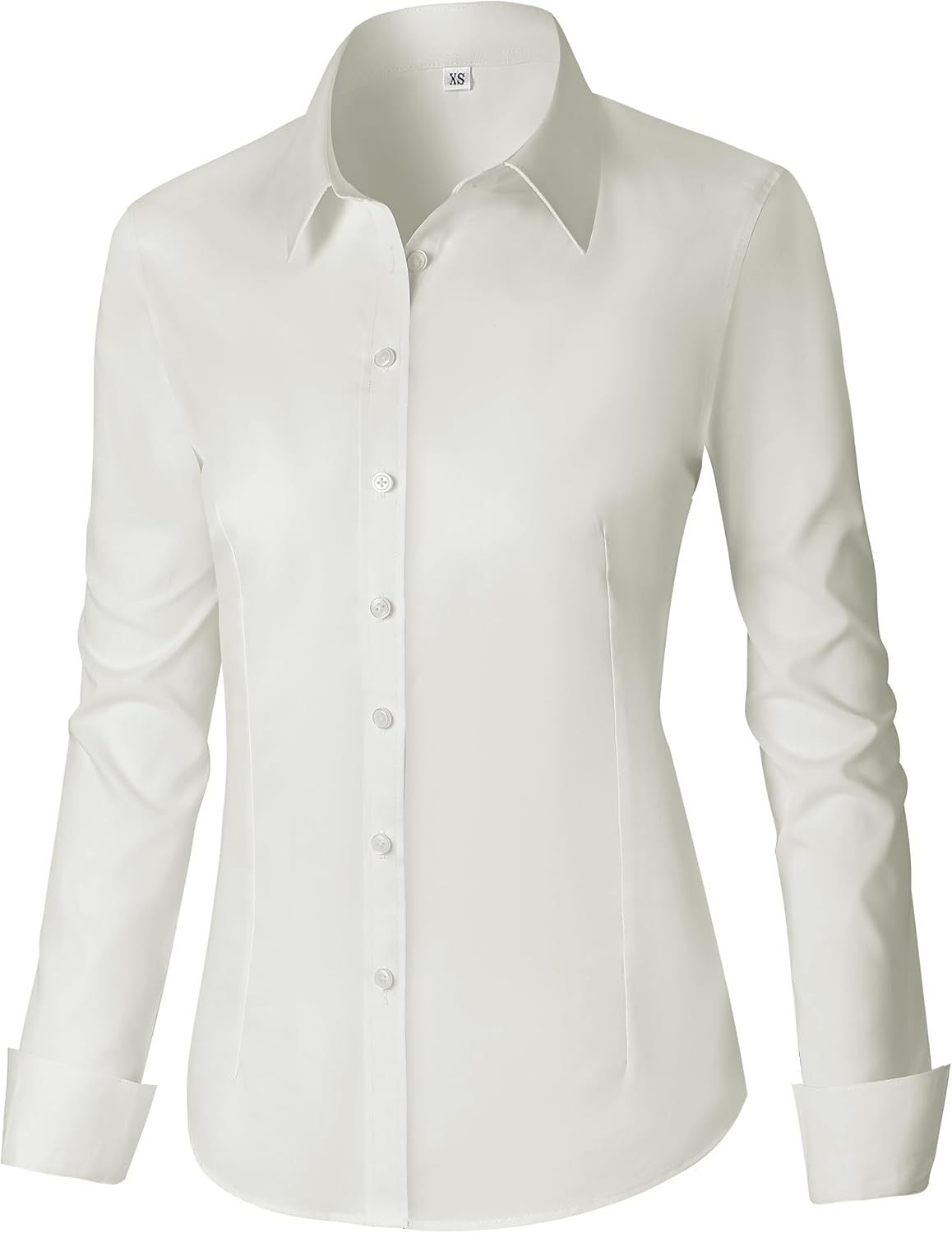 سعر ومواصفات CUNLIN Womens Cotton Button Down Shirts for Women Fitted Long Sleeve Formal Dress Shirt Work Blouses Tops (B0FT8848R8) على Amazon EG