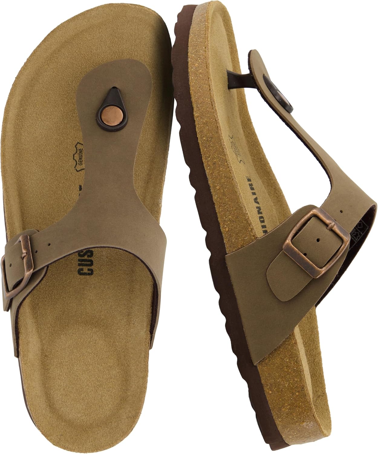 سعر ومواصفات CUSHIONAIRE Women's Leah Cork Footbed Sandal With +Comfort, Brown 8.5 (B07C32RX38) على Amazon EG