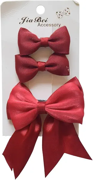 سعر ومواصفات Daphne 3-Piece Girls Bow Hair Clip Set - Red (B0G2MTZJ7S) على Amazon EG