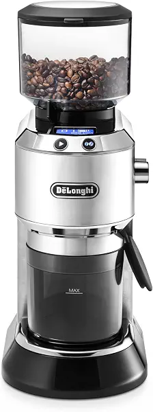 سعر ومواصفات De'Longhi Dedica Pump Style Coffee Grinder With Large Bean Hoper, Burr Grinding System 14 Cups Capacity, KG521.M, Metalic (B01KPN9K2A) على Amazon EG
