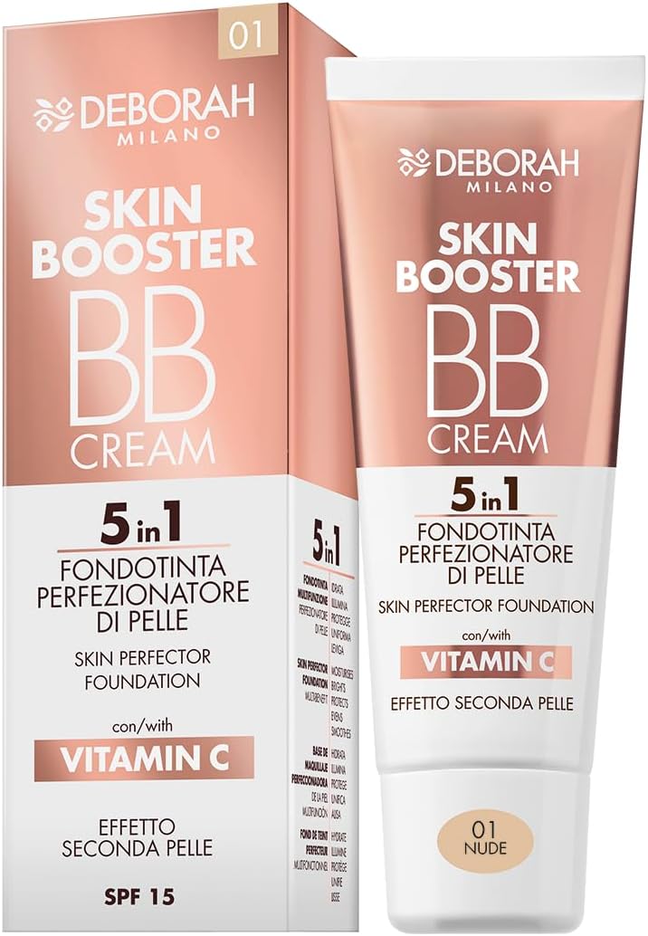 سعر ومواصفات Deborah Milano BB Cream Skin Booster, No.01 Nude, SPF 15, with Vitamin C, Face Colour Cream Second Skin Effect, 30 ml (B0CHS5RVFT) على Amazon EG