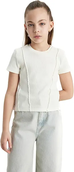 سعر ومواصفات DeFacto Girls Slim Fit Short Sleeve C0104A8 Short Sleeve Body (pack of 1) (B0D3CN8MCC) على Amazon EG