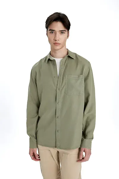 سعر ومواصفات DeFacto Man Regular Fit Regular Long Sleeve B2907AX Long Sleeve Shirt (pack of 1) (B0D3Z6VZJR) على Amazon EG