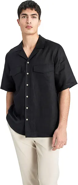 سعر ومواصفات DeFacto Man Relax Fit Resort Neck Short Sleeve B6687AX Short Sleeve Shirt (pack of 1) (B0D3Z5SKJP) على Amazon EG