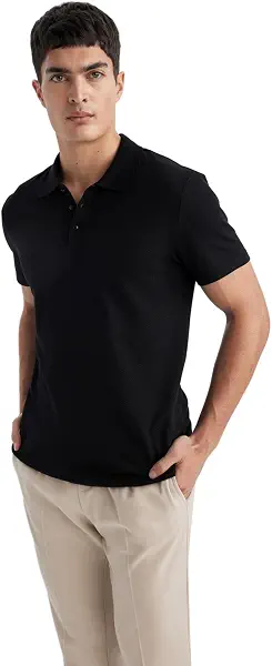 سعر ومواصفات DeFacto Man Slim Fit Polo Neck Short Sleeve M6609AZ Polo T-Shirt (pack of 1) (B0D3Z5XTRJ) على Amazon EG