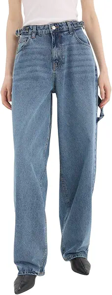 سعر ومواصفات DeFacto Woman Baggy Special Collection Denim Trousers DAX (B07WZZYLRM) على Amazon EG