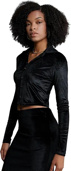 سعر ومواصفات DeFacto Womens Long Sleeve Half Buttoned Velvet Top (pack of 1) (B0CND7YGLQ) على Amazon EG
