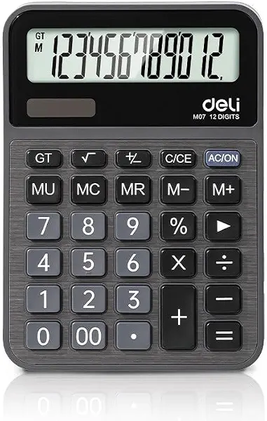 سعر ومواصفات Deli M07 12-Digit Desktop Calculator, Dark Grey (B0H6JLMY2H) على Amazon EG