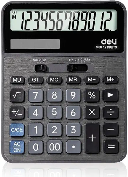 سعر ومواصفات Deli M08 12-Digit Desktop Calculator, Dark Grey (B0H6JMDRRN) على Amazon EG