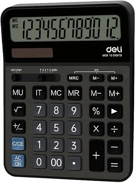 سعر ومواصفات Deli M09 12-Digit Desktop Calculator, Dark Grey (B0H6JQLM8Q) على Amazon EG