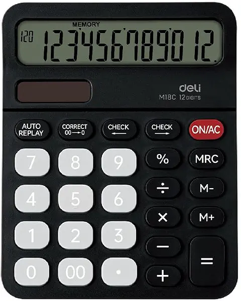 سعر ومواصفات Deli M18C 12-Digit Desktop Calculator, Black (B0H6JL3V8P) على Amazon EG