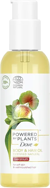 سعر ومواصفات Dove Powered by Plants Body & Hair Oil Geranium mit pflanzenbasierten Wirkstoffen für weiche Haut und gepflegtes Haar, 100 ml (B08891HTS4) على Amazon EG