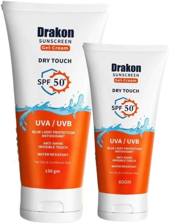 سعر ومواصفات Drakon Sunscreen Gel Cream - Tube 150ml & Drakon Sunscreen Gel Cream - Tube 60ml - Promo Pack | With Dry Effect Without Perfume SPF 50+For A Very High | Photostable UVA/UVB (B0DCJZHC9X) على Amazon EG