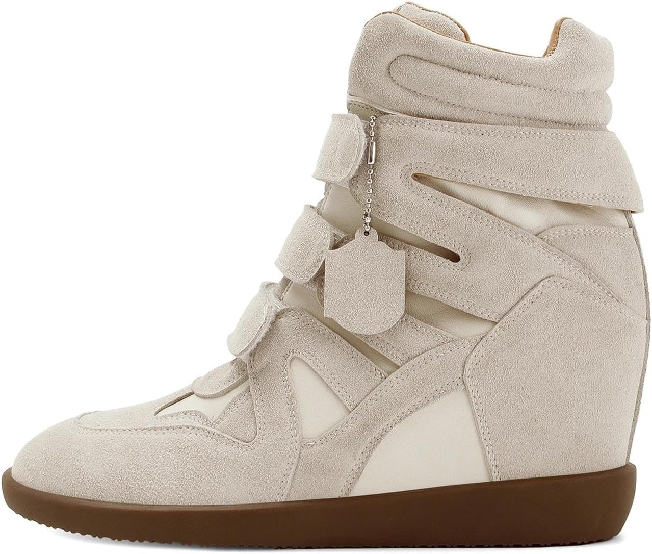 سعر ومواصفات Dsevht Hidden Wedge Sneakers for Women High Top Fashion Sneaker Suede High Heel Platform Tennis Triple Strappy Band Casual Vintage Dressy Comfy Campus Trendy Retro Sneaker (B0GC5QZT1J) على Amazon EG