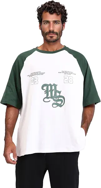 سعر ومواصفات Dsisskai Mens Bi-Tone Crew Neck Printed Tee - Dark Green & White Modern (pack of 1) (B0CJNF7386) على Amazon EG