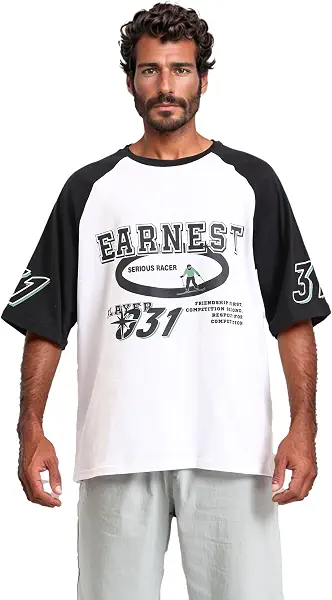 سعر ومواصفات Dsisskai Mens Bi-Tone Crew Neck Printed Tee - Black & White Modern (pack of 1) (B0CJNG7LQ2) على Amazon EG