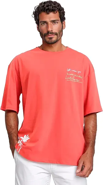 سعر ومواصفات Dsisskai Mens Crew Neck Printed Cotton Long Tee - Watermelon Modern (pack of 1) (B0CJNDSHMJ) على Amazon EG
