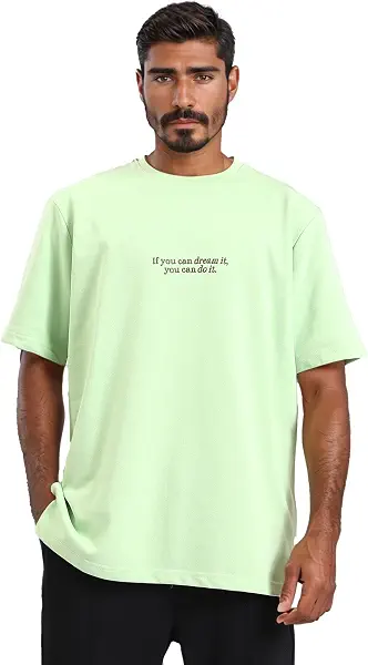 سعر ومواصفات Dsisskai Mens Elbow Sleeve Shirt Loose Printed Cotton Long Tee - Light Green (B0CJNFGKRH) على Amazon EG