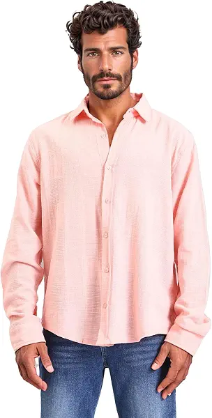 سعر ومواصفات Dsisskai Mens Textured Cotton Long Sleeve Shirt - Simon Modern (pack of 1) (B0CJNF4LGN) على Amazon EG
