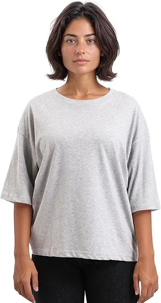 سعر ومواصفات Dsisskai Womens Cotton Loose Solid Comfy Tee - Heather Grey Modern (pack of 1) (B0CJNFJSKC) على Amazon EG