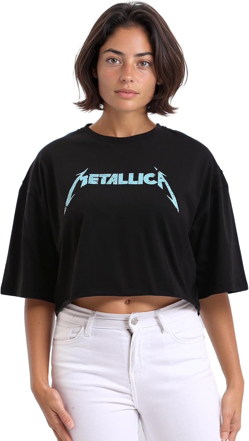 سعر ومواصفات Dsisskai Womens Printed "Metallica" Elbow Sleeves Casual Tee - Black Modern (pack of 1) (B0CJNFMLPY) على Amazon EG