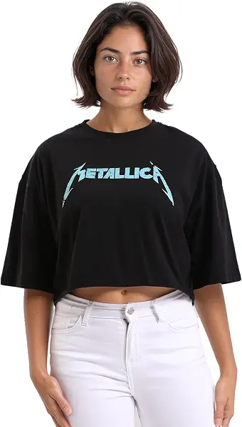 سعر ومواصفات Dsisskai Womens Printed "Metallica" Elbow Sleeves Casual Tee - Black Modern (pack of 1) (B0CJNFWBBB) على Amazon EG