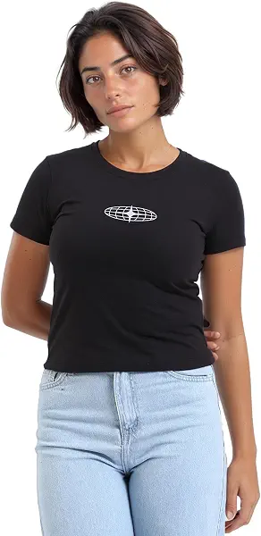 سعر ومواصفات Dsisskai Womens Printed Short Sleeves Casual Tee - Black Modern (pack of 1) (B0CJNFH2BZ) على Amazon EG