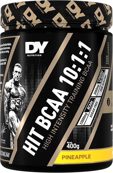 سعر ومواصفات DY Nutrition HIT BCAA 10:1:1 Amino Acid Powder, Pineapple Flavor, 12,000 mg BCAAs and 3,000 mg L-Citrulline Malate per Serving, Sugar-Free, 400 g (B0844HQ89Q) على Amazon EG