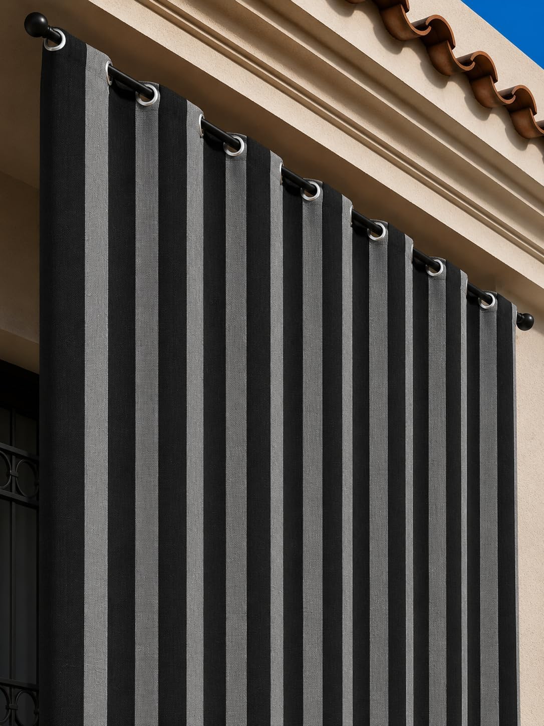 سعر ومواصفات ستارة شرفة أنيقة بتصميم من قطعة واحدة من غمام، مقاس 1.50×2.50 متر، طراز BLK1-1 (B0GY9DZK5Y) على Amazon EG