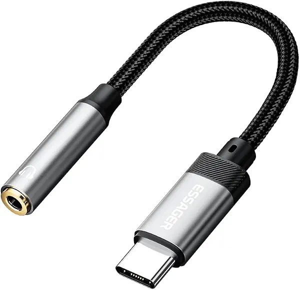 سعر ومواصفات ESSAGER USB C to 3.5mm Audio Adapter, Male to Female Nylon Cable for iPhone 15/16 Series, Samsung Galaxy S20-S24 Series, Pixel 4/5/6, and More Type C Devices (B0DDX6P3LT) على Amazon EG