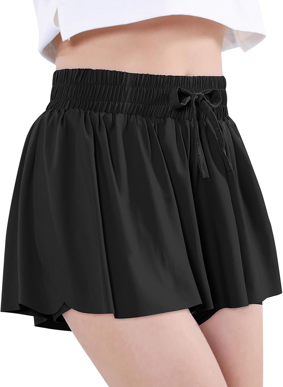 سعر ومواصفات EXARUS Girls Butterfly Shorts Flowy Athletic 2 in 1 Cheer Dance Flutter Skirt Skort Running Gym Preppy Kids Apparel (B0B1B44YMK) على Amazon EG