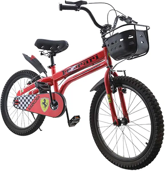 سعر ومواصفات Ferrari Bicycle 20 Inch, Red, Plastic Mudguards, Front Basket, Ergonomic Comfort Seat, forFor All, Ideal for Daily Riding & Outdoor Activities (B0H9JKCC3F) على Amazon EG