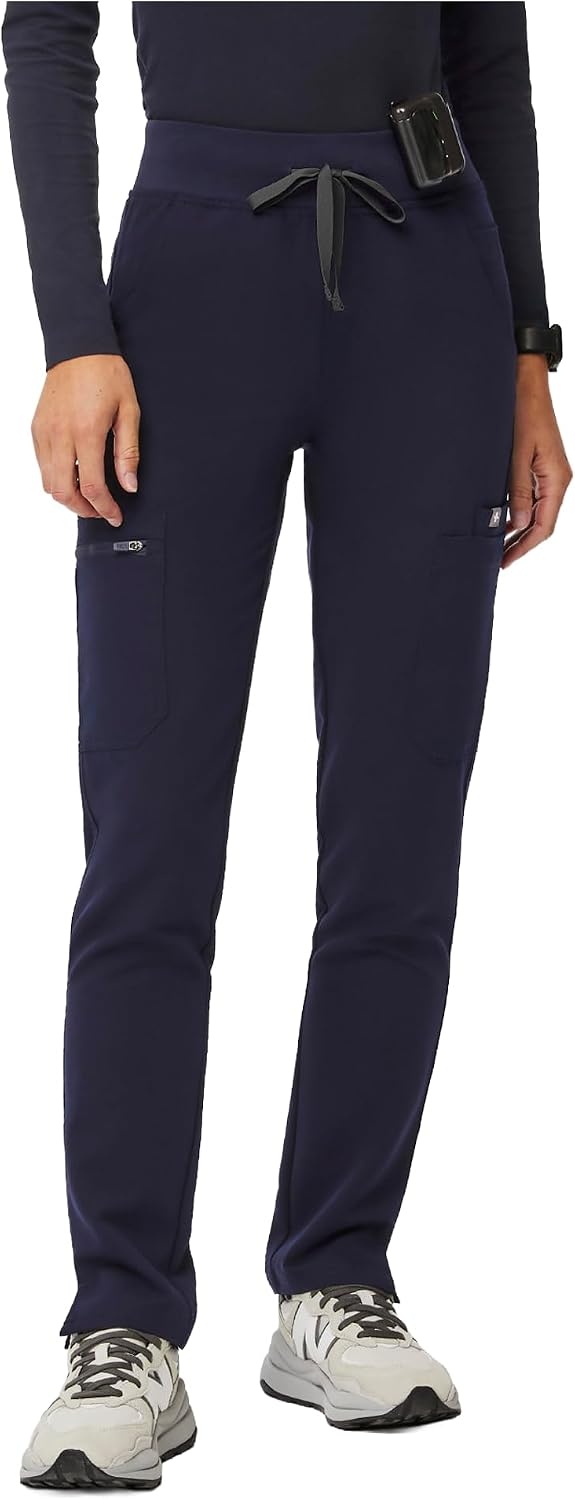 سعر ومواصفات FIGS YOLA High Waisted Skinny Scrub Pants for Women — 11 Pockets, 4-Way Stretch, Yoga Waistband (B0D4V74VFT) على Amazon EG