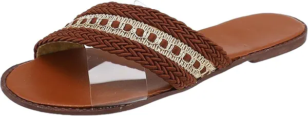 سعر ومواصفات Flat soft paded slippers, handmade tabular criss cross strap (B0922SZPYT) على Amazon EG