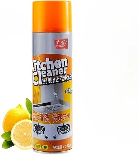 سعر ومواصفات Foam Grease Remover Spray 500ml, Multi Purpose Kitchen Cleaner for Oven, Stove and Bathroom, Strong Degreasing Formula with Lemon Scent (B0GTQTY7CB) على Amazon EG