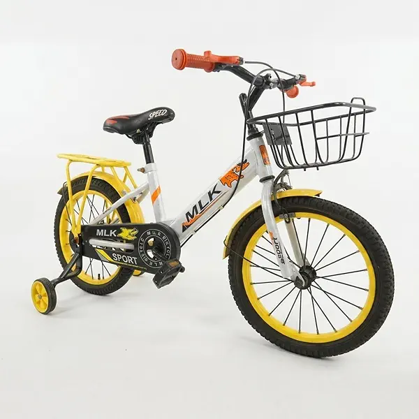 سعر ومواصفات for MLK Bicycle with Front Basket, Rear Carrier and Free Bicycle Safety Light Set for Daily Riding and Outdoor Activities, 16 Inch, Yellow and white Color (B0H1HWDPLR) على Amazon EG