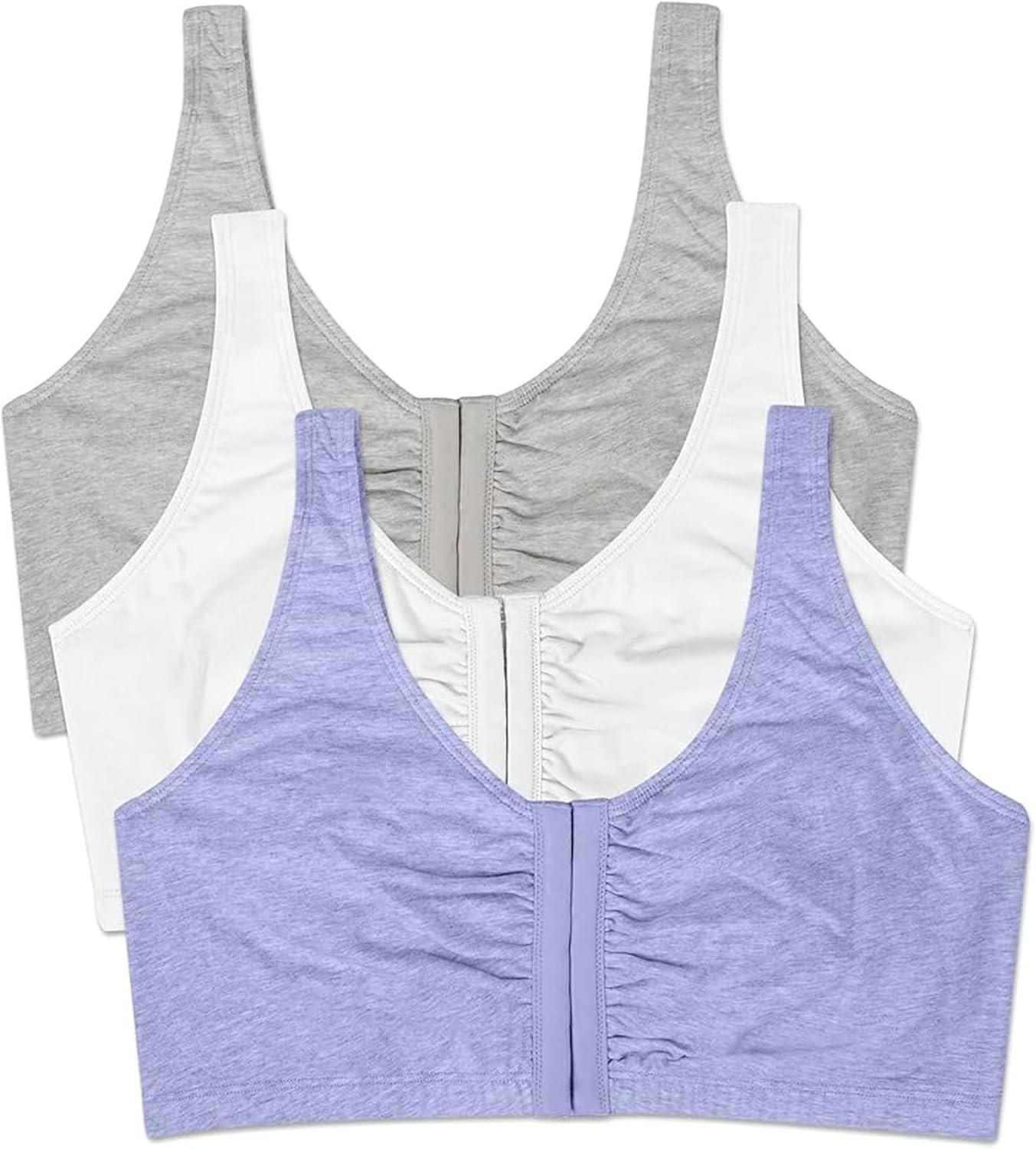 سعر ومواصفات Fruit of the Loom womens Front Closure Cotton Bra, 3-pack Sports Bra (pack of 3) (B096MYFQGM) على Amazon EG