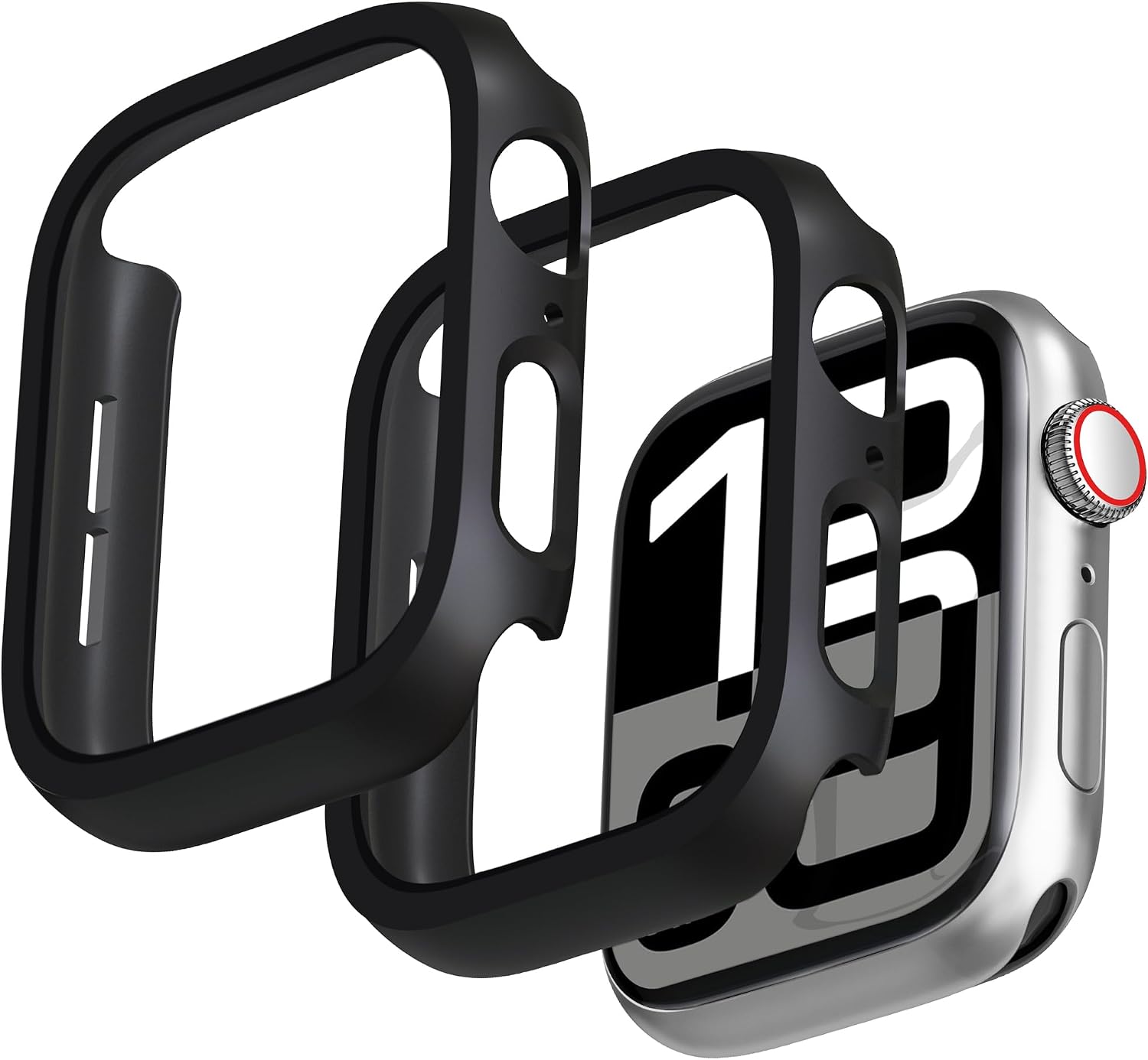 سعر ومواصفات GEEDOOWIN 2 Pack [NO Screen Protector] Bumper Case for Apple Watch Series 11 (2025) / Series 10 46mm, Slim Thin Shockproof Bumper Cover, Hard PC Protective Frame All-Around Edge, Black (B0F1MCXCM7) على Amazon EG