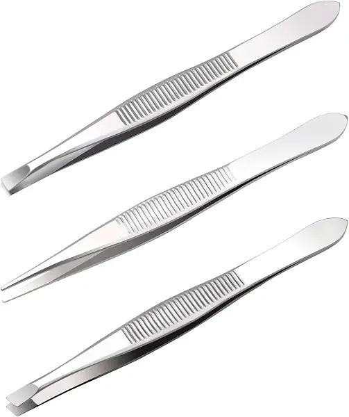 سعر ومواصفات Generic Professional Tweezers, 3-Piece Set, Stainless Steel, Classic Style, Silver (B0DX88HZJX) على Amazon EG