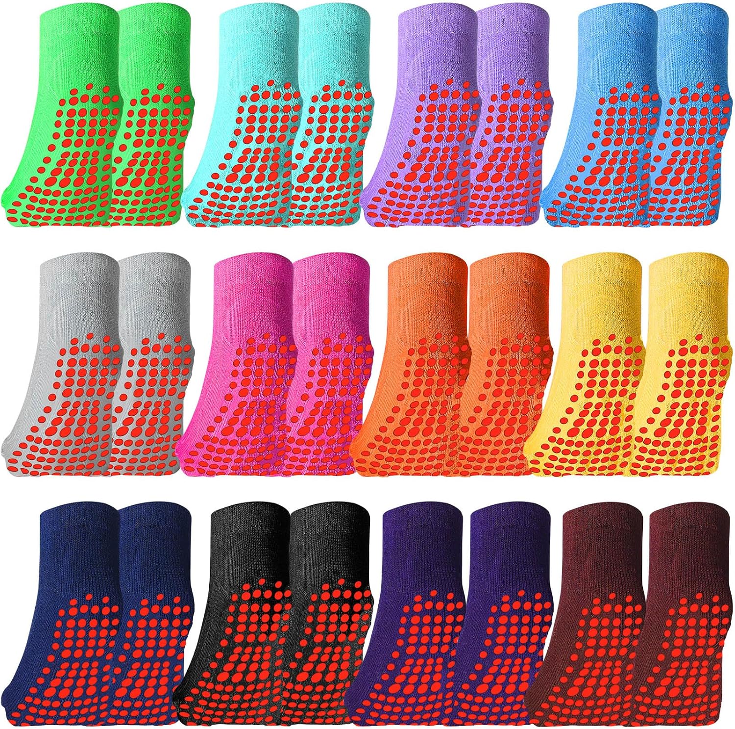 سعر ومواصفات Geyoga 12 Pairs Non Slip Socks Ankle Grip Anti Skid Socks for Boys Toddlers Girl (B08TWR5CKD) على Amazon EG