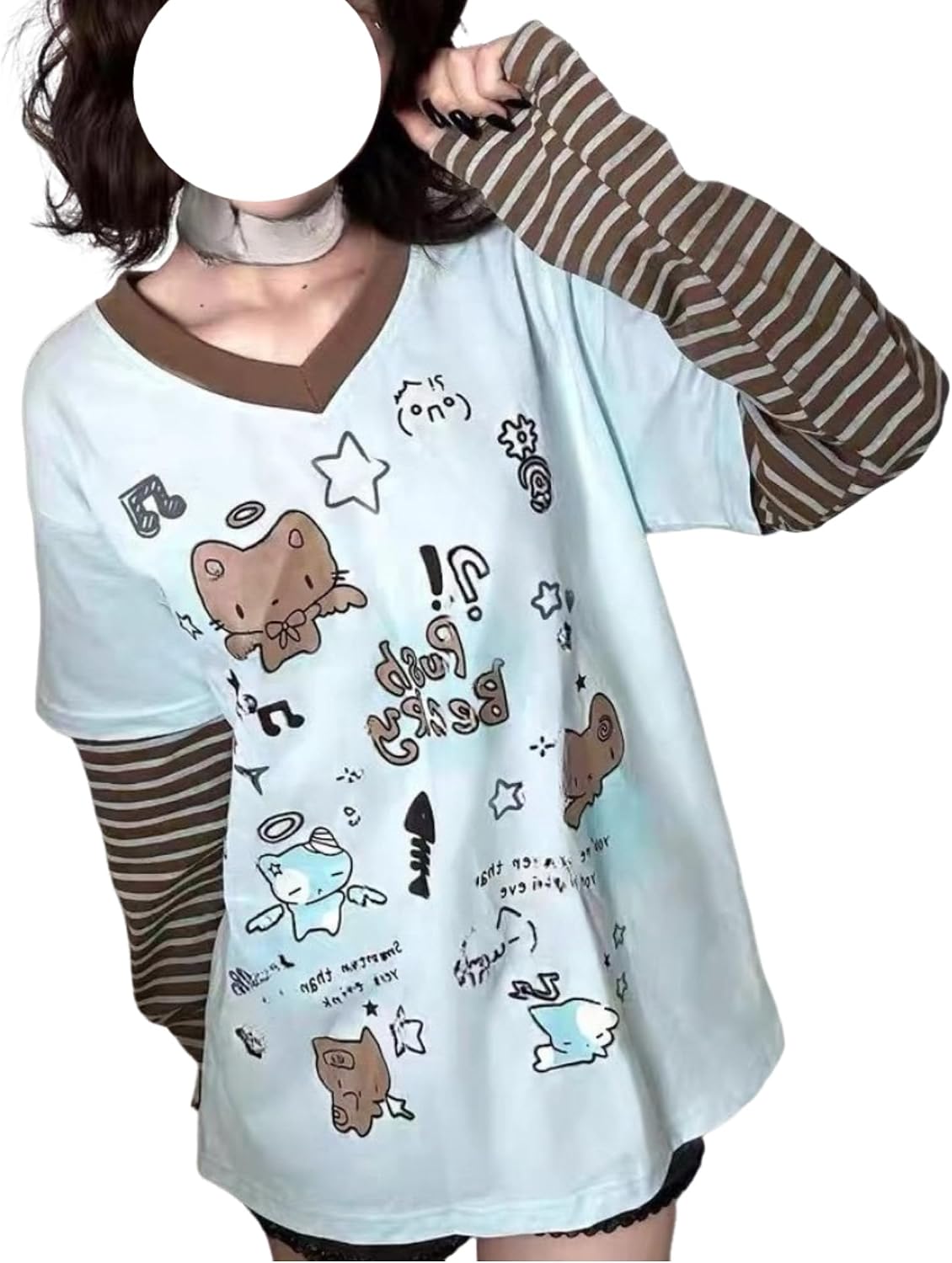 سعر ومواصفات GGOOB womens Dan2025082903 Y2k Fake 2 Piece (pack of 1) (B0FR96GN4G) على Amazon EG