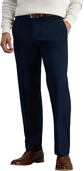 سعر ومواصفات Haggar Herren Lässige Hose Premium-Hose, Bügelfrei, Khaki, Gerade Passform, Flache Vorderseite, Freizeithose (B01BSPC2RY) على Amazon EG
