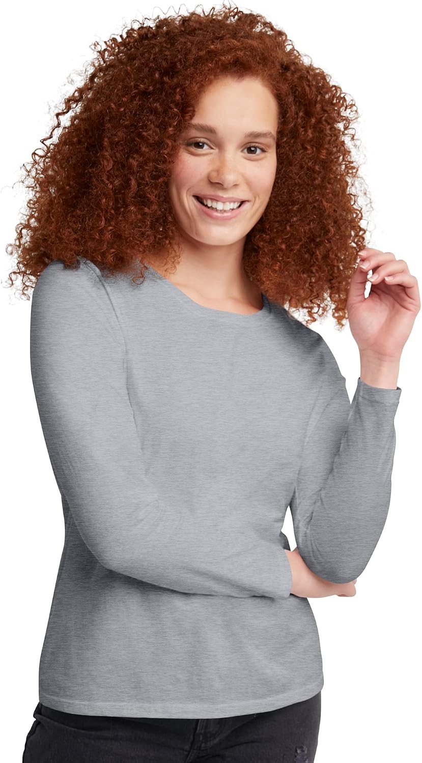 سعر ومواصفات هنس Hanes womens Hanes Women's Long Sleeve Tee T-Shirt (pack of 1) (B08Z1PZ6T4) على Amazon EG