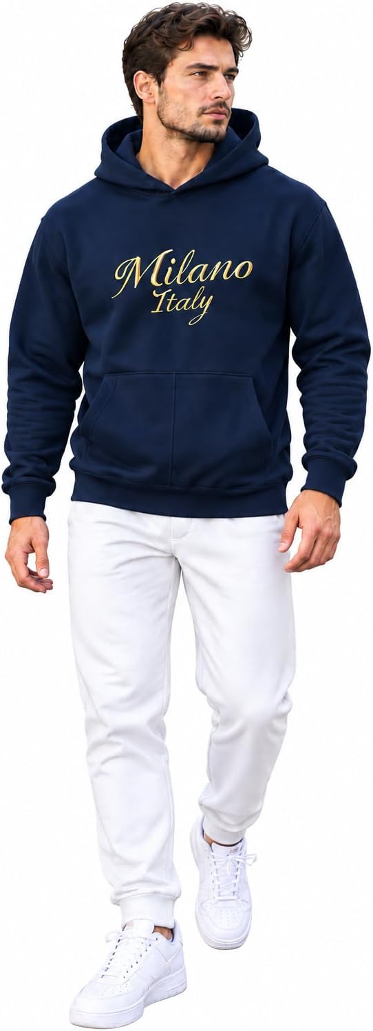 سعر ومواصفات Hero Basic - Milano Printed Hoodie - Navy Blue (B0HKWMWY89) على Amazon EG
