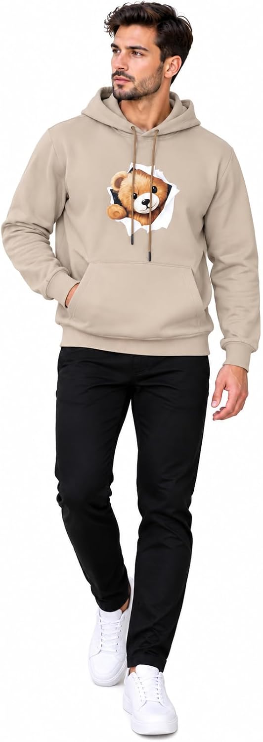 سعر ومواصفات Hero Basic - Teddybear Printed Hoodie - Beige (B0HKWQ21QN) على Amazon EG