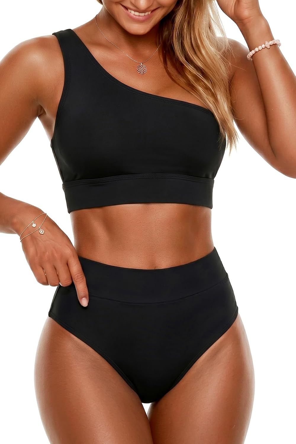 سعر ومواصفات Holipick One Shoulder High Wasited Bikini Set (B0CT529BJV) على Amazon EG