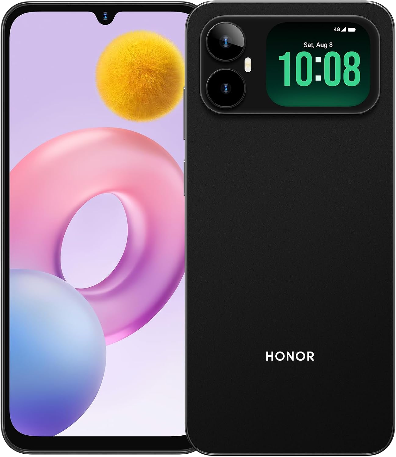 سعر ومواصفات HONOR Play 20A 4G Smartphone, 6.9" Display,5850mAh battery 13MP Camera, Smart Rear Screen, MediaTek Helio G81, 4GB+128GB Android 16 Go, Dual SIM, USB-C, Black (B0HJD4QGB2) على Amazon EG