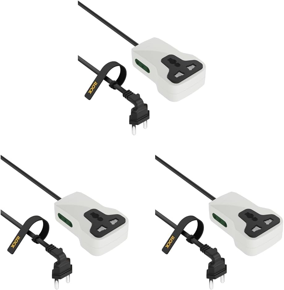 سعر ومواصفات iLOCK Mini Power Strip – 3 Outlets | 2 Schuko + 1 Universal Socket (White, 1.5M) (Pack of 3) (B0HLDTQYP8) على Amazon EG